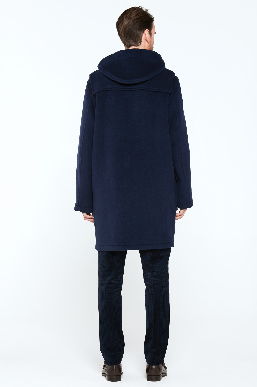 London Tradition Herren Dufflecoat Martin Navy Blau Wollmantel