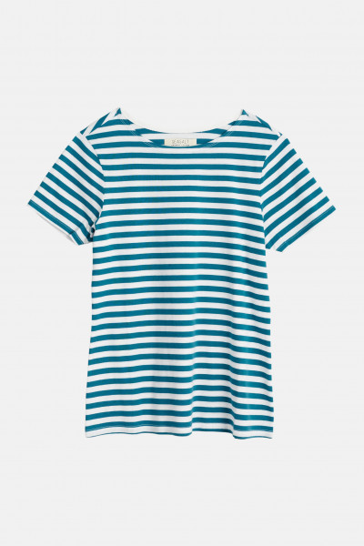 Seasalt Cornwall Sailor T-Shirt Damen Streifenshirt Mini Cornish Mid Teal Chalk Seasalt Cornwall Sailor T-Shirt Damen Streifenshirt Mini Cornish Mid Teal Chalk