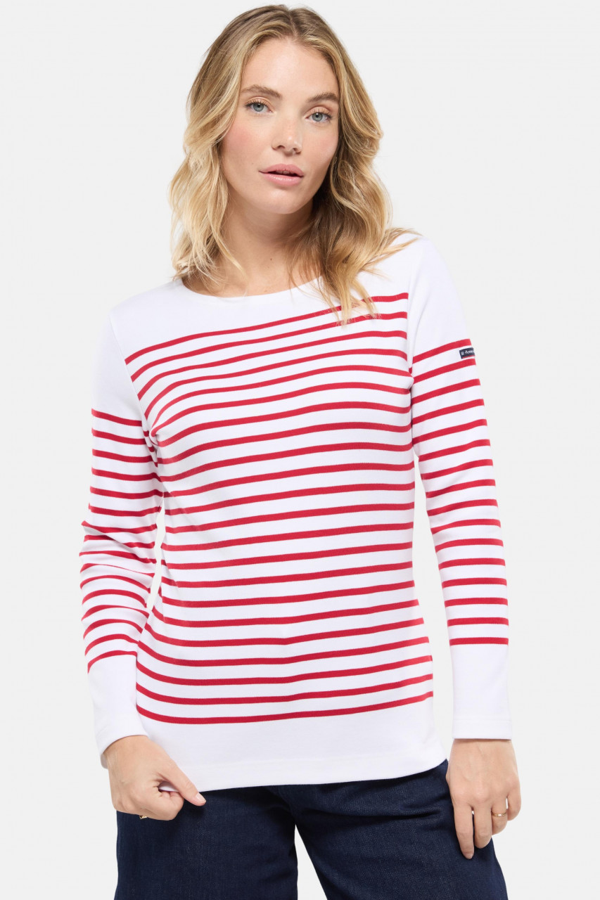 Damen Matrosenshirt Amiral Armor Lux Weiß Rot Streifenshirt