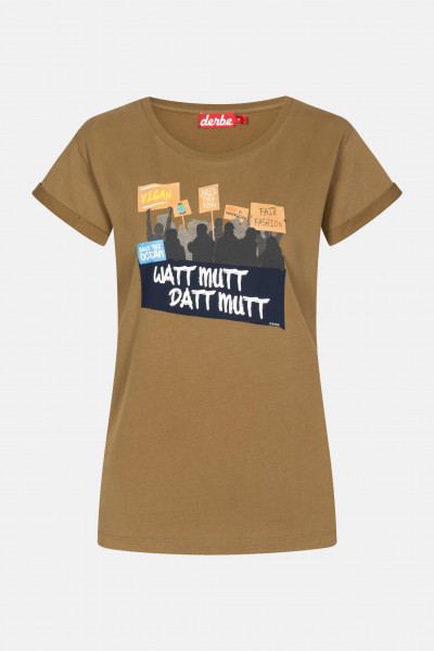Derbe Watt mutt datt mutt Damen T-Shirt Otter Braun Derbe Watt mutt datt mutt Damen T-Shirt Otter Braun