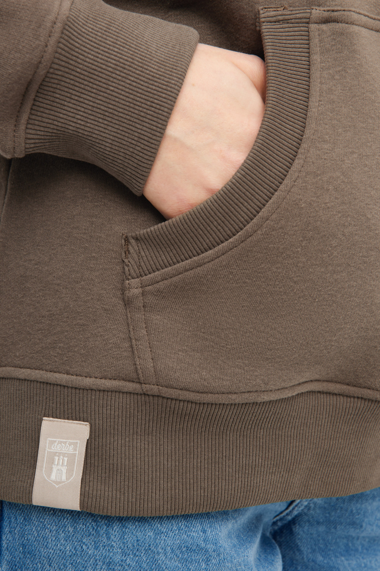 Derbe Hoodie Moinmoin Damen Braun Kapuzenpullover GOTS