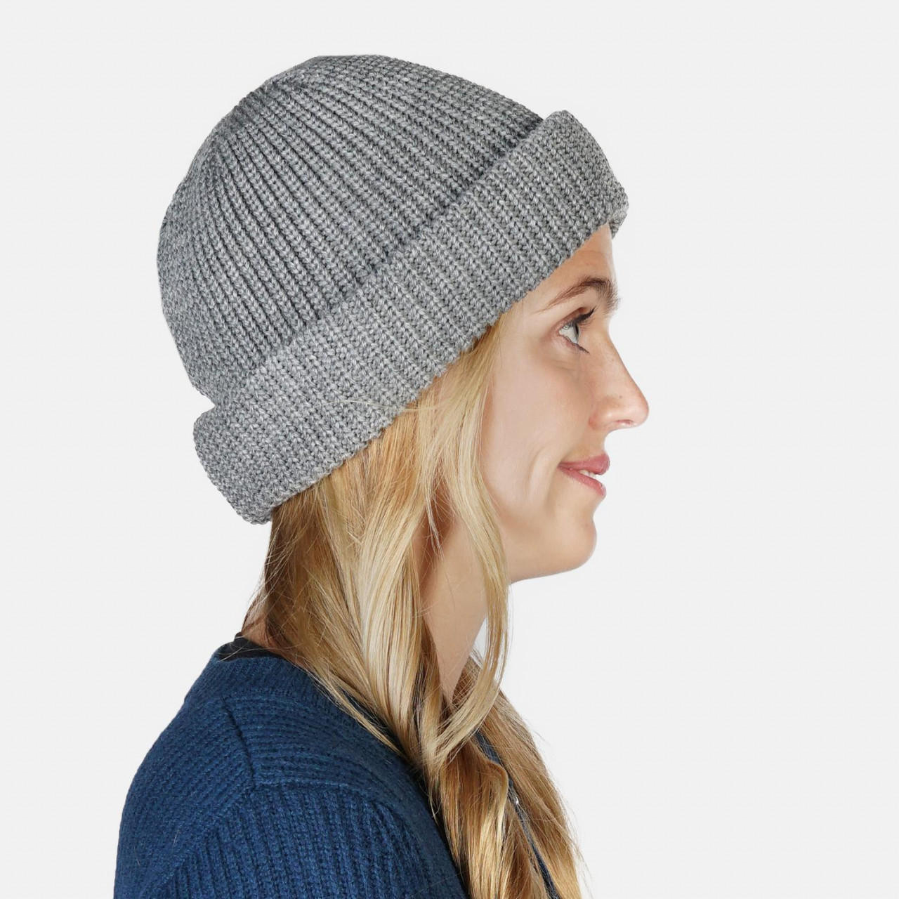 Troyermütze 100% Schurwolle Hanseheld - Strickmütze aus Wolle - Grau