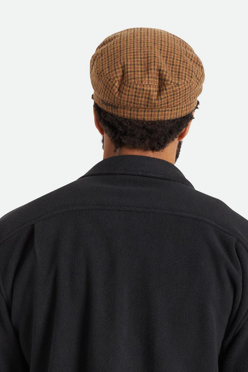 Brixton Fiddler Cap Elbsegler Caramel Black Kariert Beige Hellbraun Schwarz