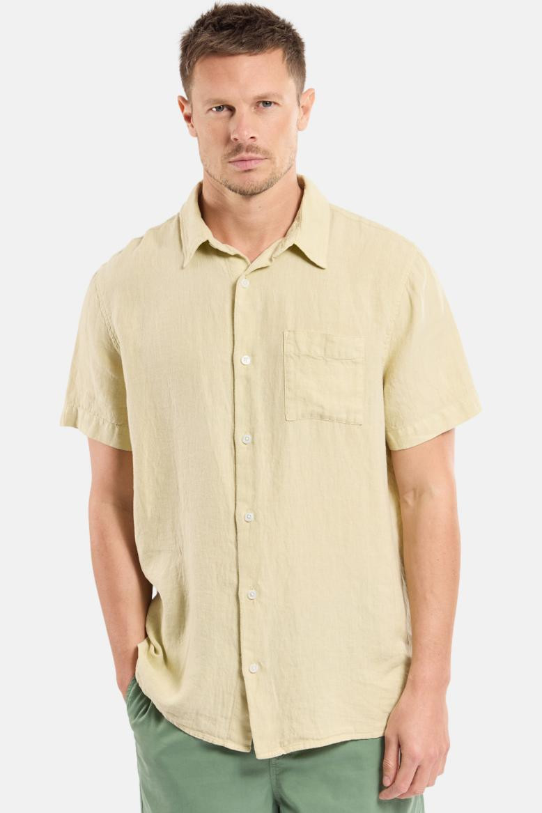 Armor Lux Kurzarm Hemd Herren Beige Comfort