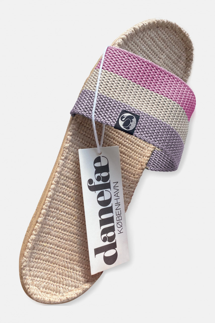 Danefae Sandalen Danelulu Damen Pink Grau Bast Badelatschen