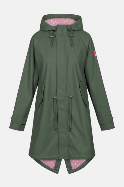 Derbe Anchor Travel Friese Oliv Rosa Anker Damen Regenmantel Klassiker Nachhaltig
