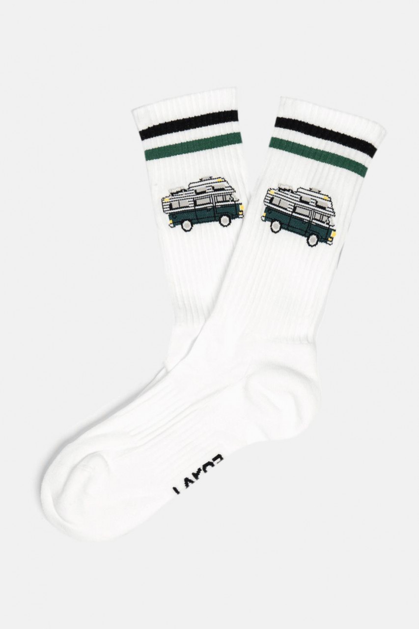 LAKOR Socken Forest Camper Weiß Grün Wohnmobil