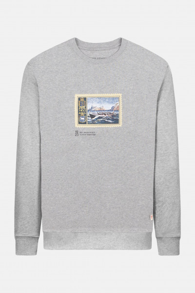 RVLT Revolution Herren Pullover Grau Schiff Briefmarke J23 Regular Crewneck RVLT Revolution Herren Pullover Grau Schiff Briefmarke J23 Regular Crewneck