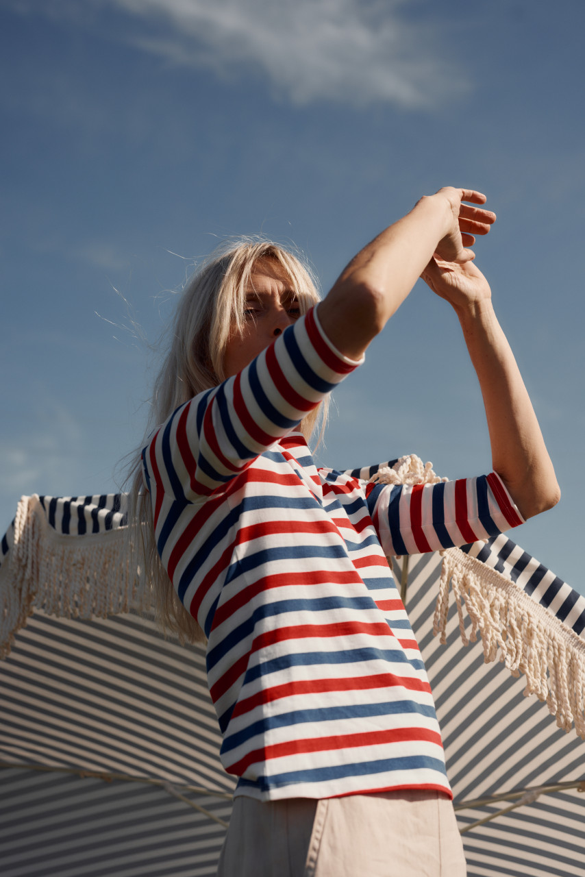 Seasalt Cornwall Streifenshirt Sailor Damen Rot Blau Weiß GOTS