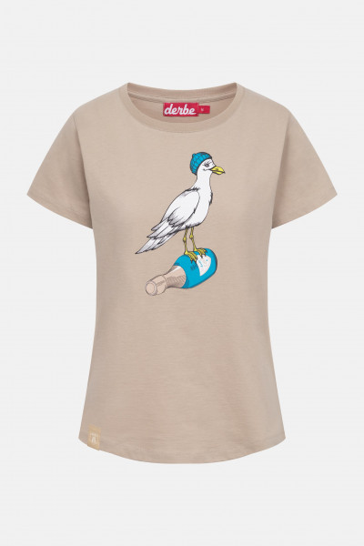 Derbe T-Shirt Sturmmöwin Damen Beige GOTS Organic