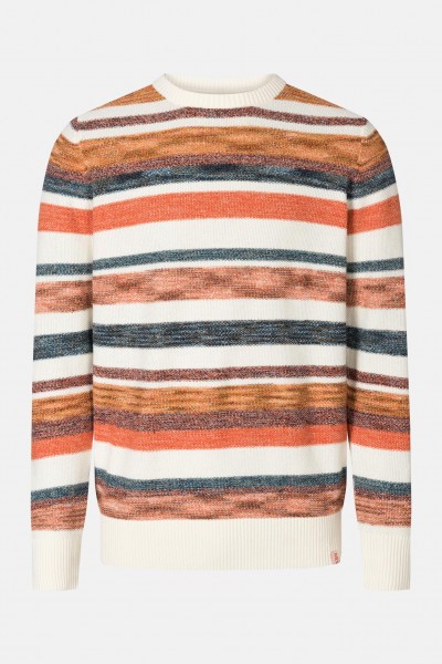 RVLT Revolution Knit Sweater Herren Pullover Offwhite Orange Gestreift RVLT Revolution Knit Sweater Herren Pullover Offwhite Orange Gestreift