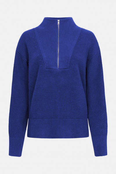 MELA Rippstrick Troyer KIMAYA Damen Blau Bold Baumwolle GOTS Organic