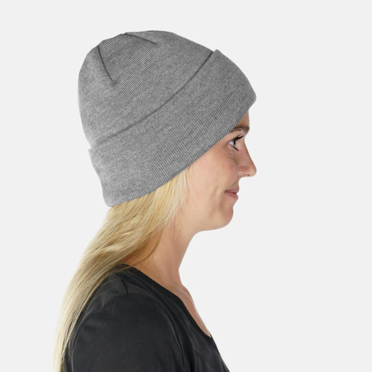 Strickmütze grau  - Frau
