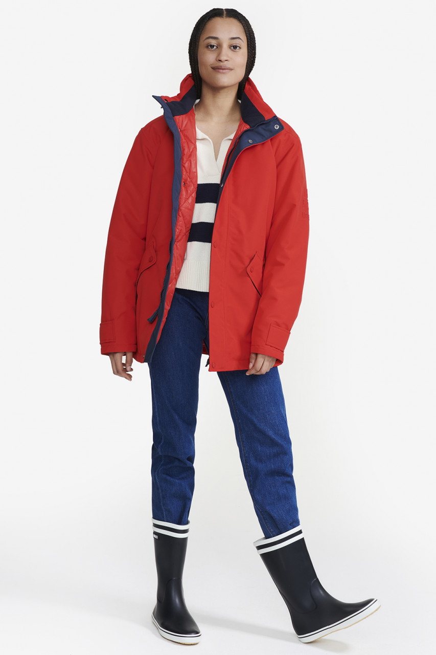 Aigle Regenjacke Copeland Gefüttert Rot Parka