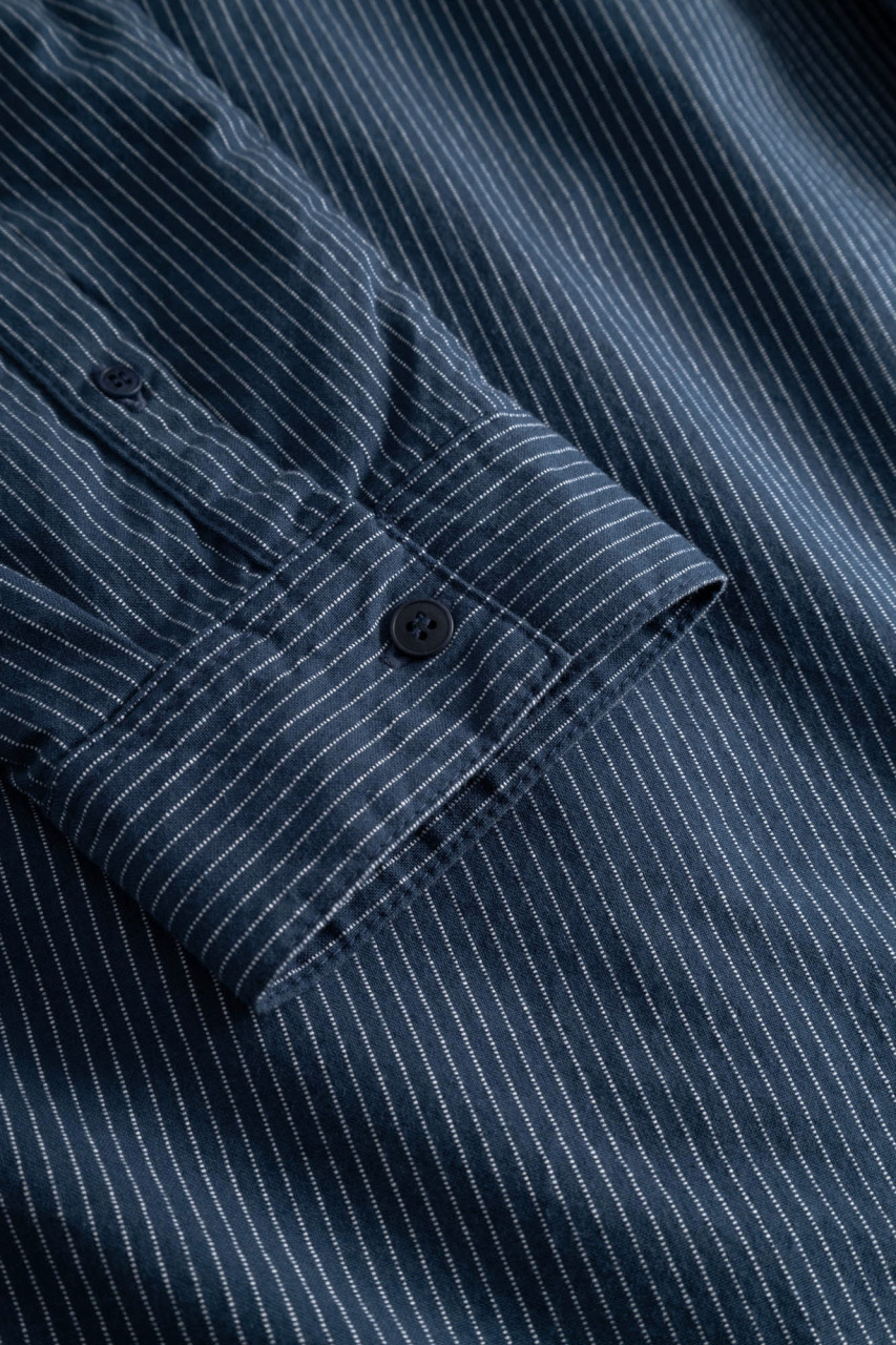 Hanseheld Schnieker Fischer Hemd Herren Blau Weiß Gestreift Fischerhemd GOTS Organic