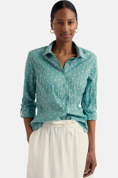 Bluse Türkis Punkte Larissa Shirt von Seasalt Cornwall - Frau