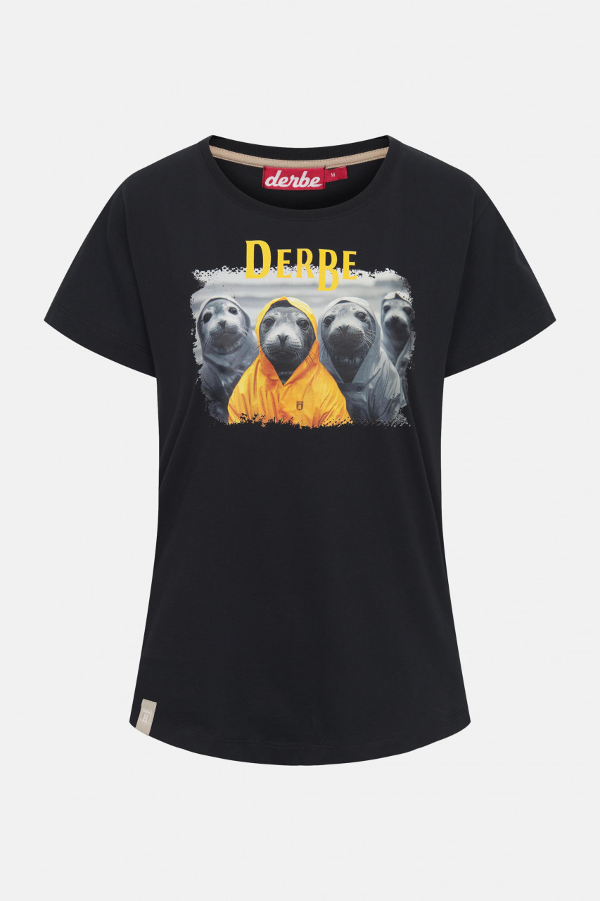 Derbe T-Shirt Robbentour Damen Schwarz