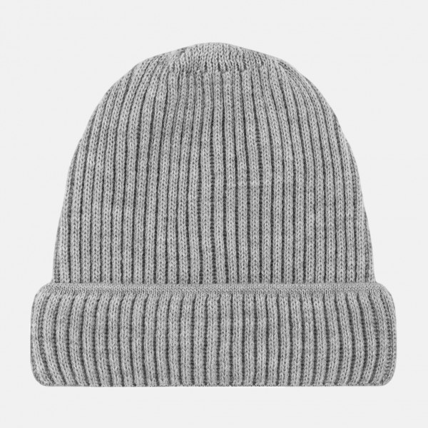 Strickmütze Rippstrick Hanseheld 100% Schurwolle (Merino) - grau