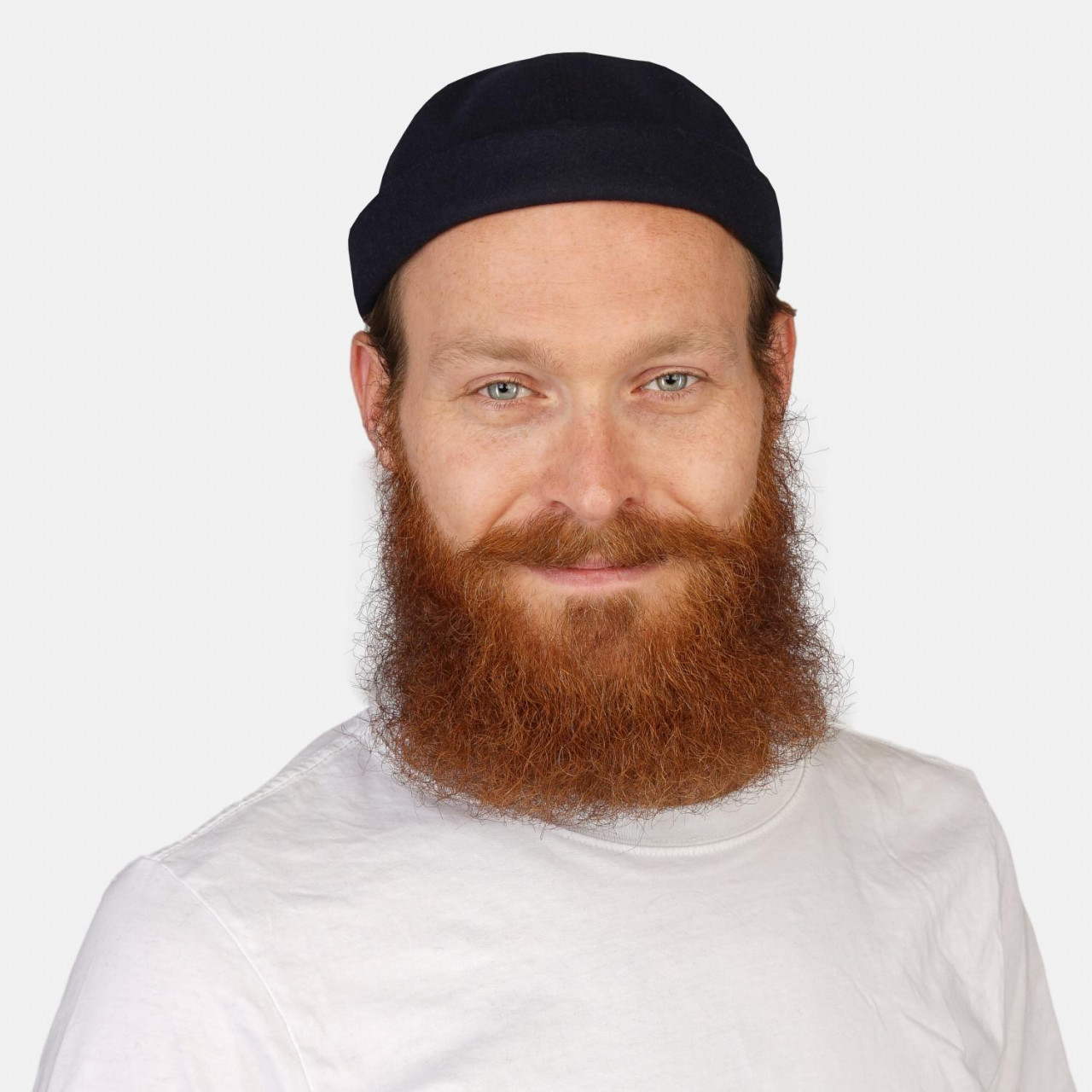 Hanseheld Docker Cap Blau Wolle Kurz Flach Docker-Mütze