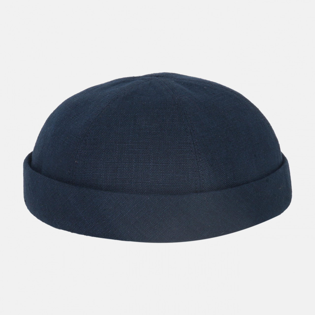 Hanseheld Docker Cap Leinen Blau Kurz Flach Segler Sailor Cap