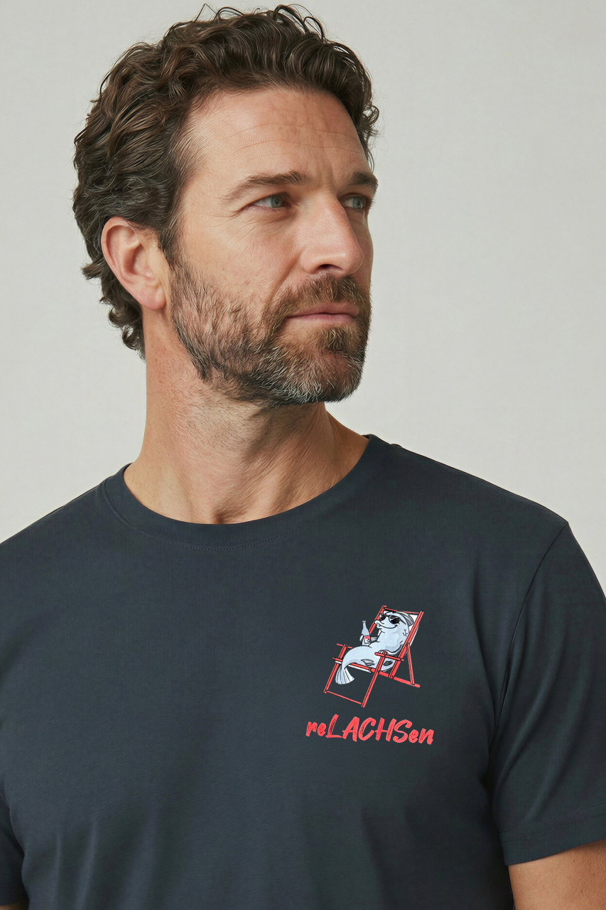 Derbe T-Shirt ReLACHSen Herren Blau GOTS Organic
