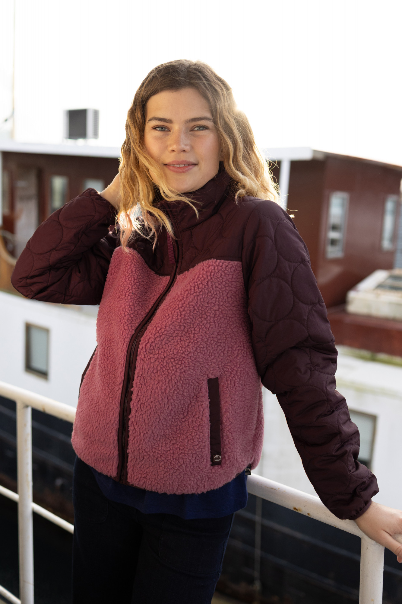 Danefae Danehazel Übergangsjacke Rose Bordeaux Rot Fleecejacke Stepp