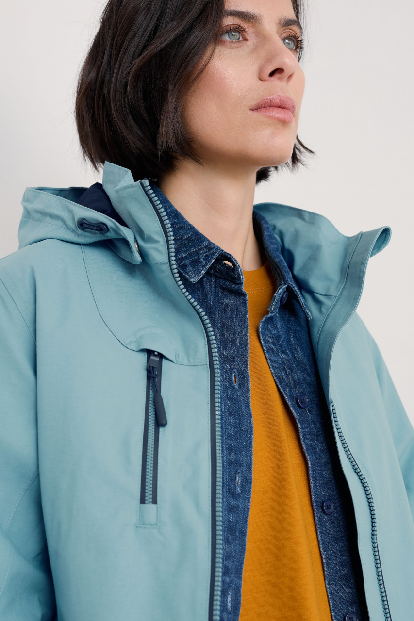 Seasalt Regenjacke Coverack Coat Damen Hellblau