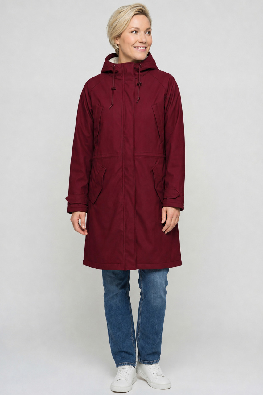 Derbe Regenjacke Friese Tildaholm Damen Rot Gefüttert