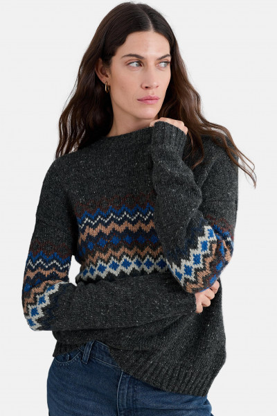 Seasalt Cornwall Pullover Golden Light Damen Grau Blau Braun Fairisle Grafisch