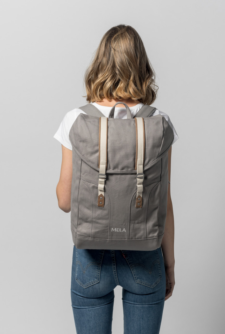 MELA Rucksack MELA V Grau Baumwolle Fairtrade Bio