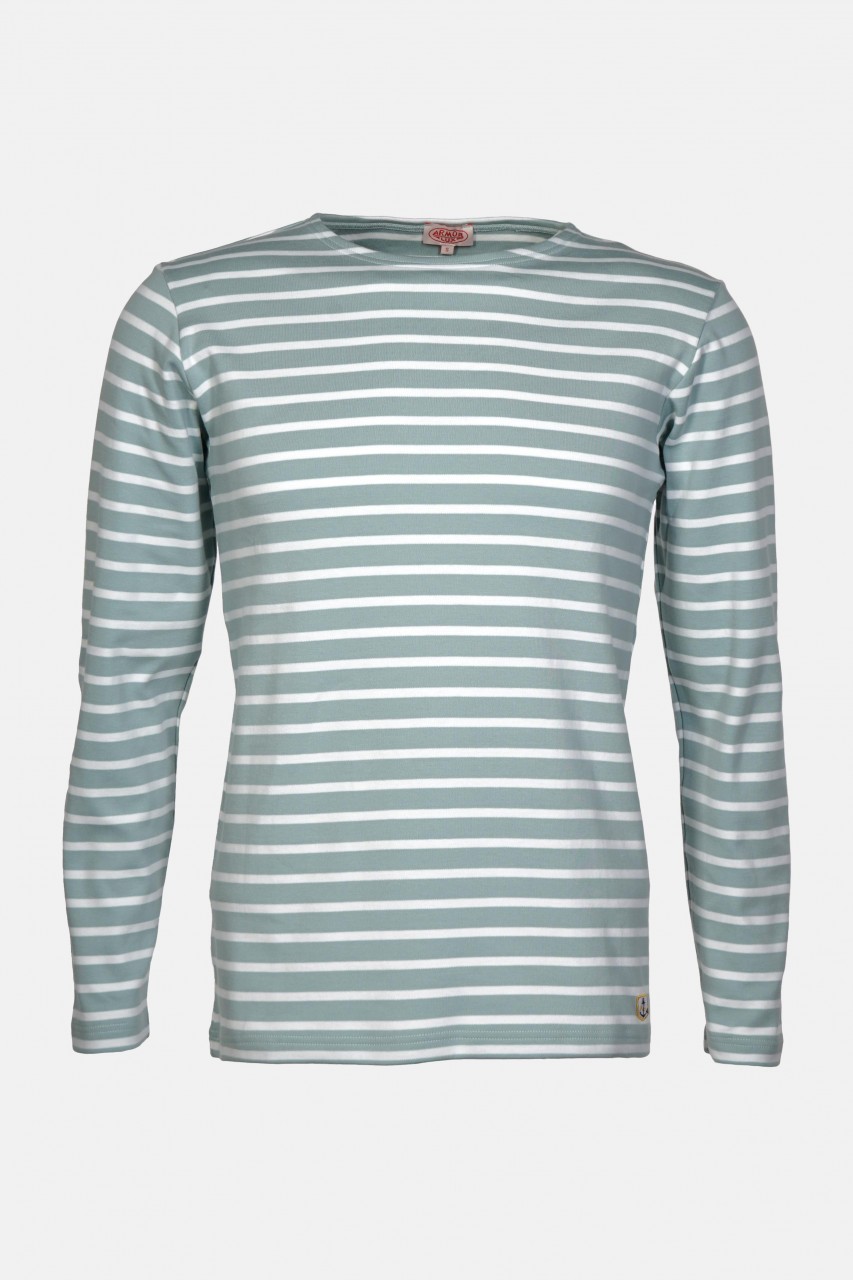 Armor Lux Herren Streifenshirt Mint Petrol Weiß Mariniere Heritage