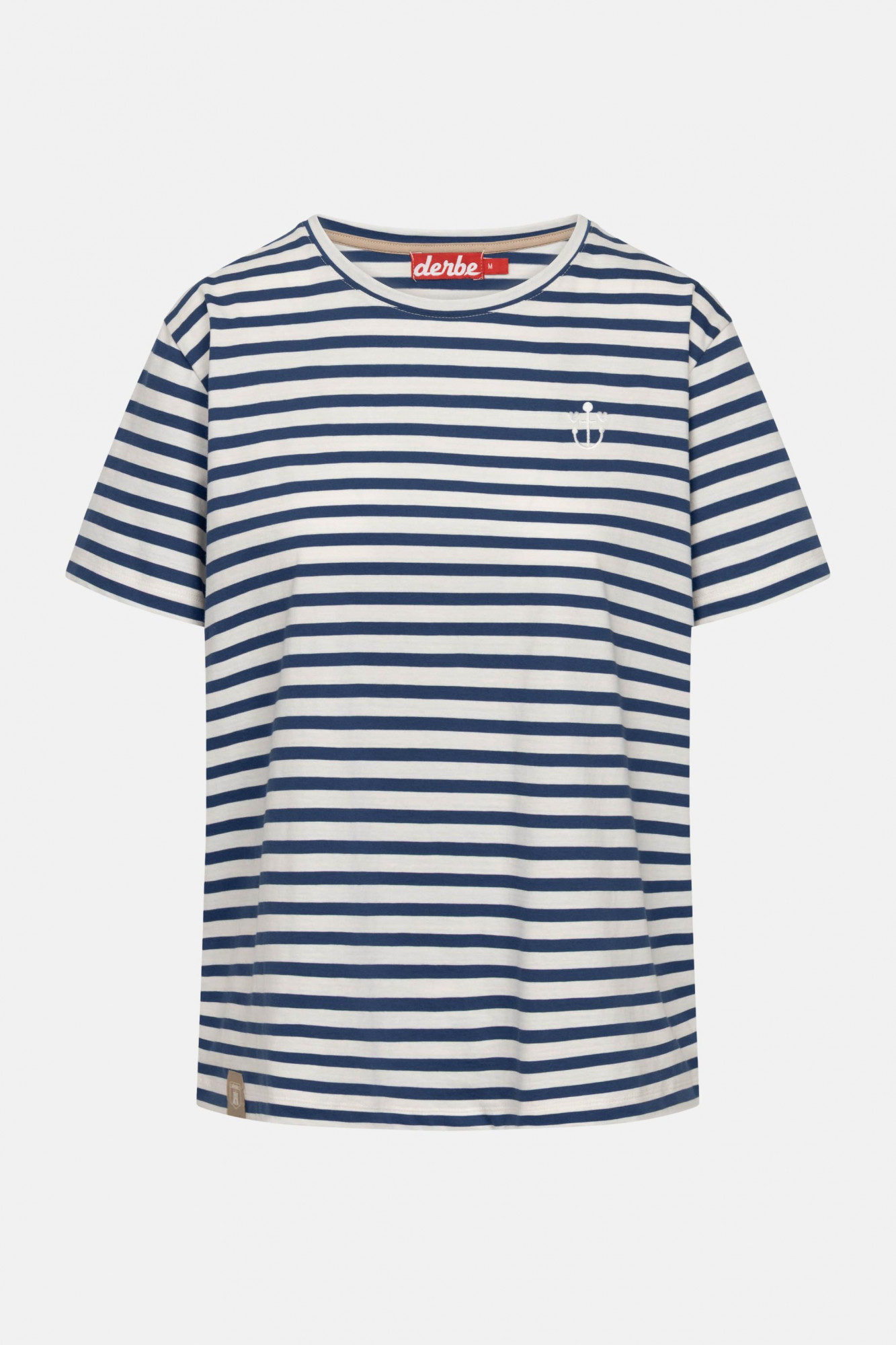 Derbe T-Shirt Ankersmile Damen Blau Weiß Streifenshirt GOTS Organic