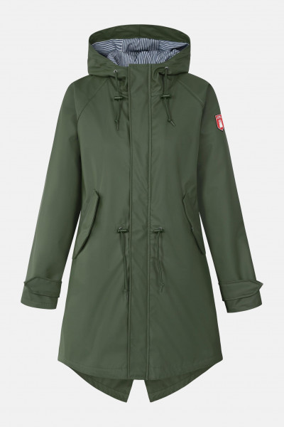 Derbe Traveby Friese Fisher Oliv Damen Regenjacke Nachhaltig