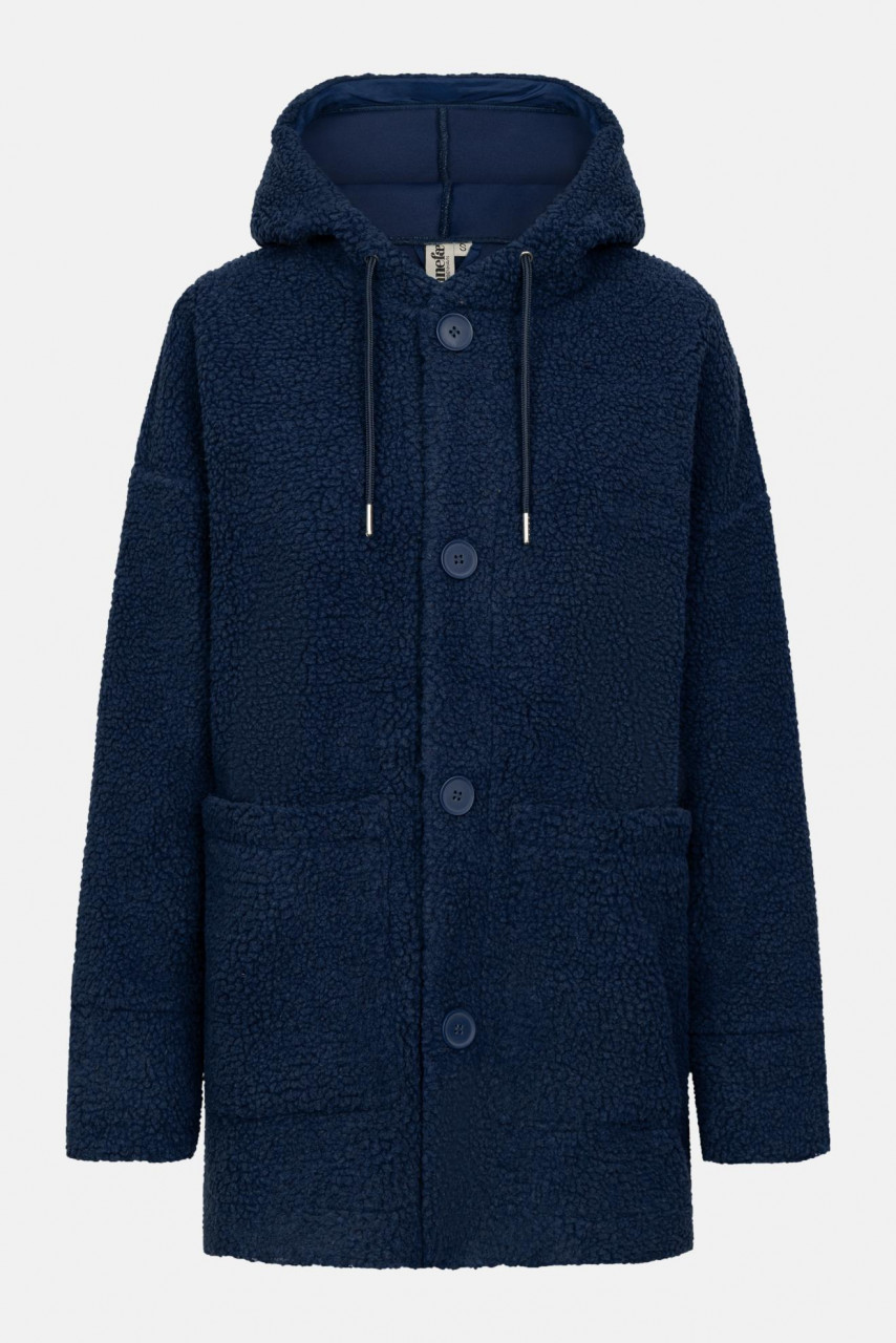 Danefae Fleecejacke Danewillow Damen Dunkelblau Teddy Kapuze