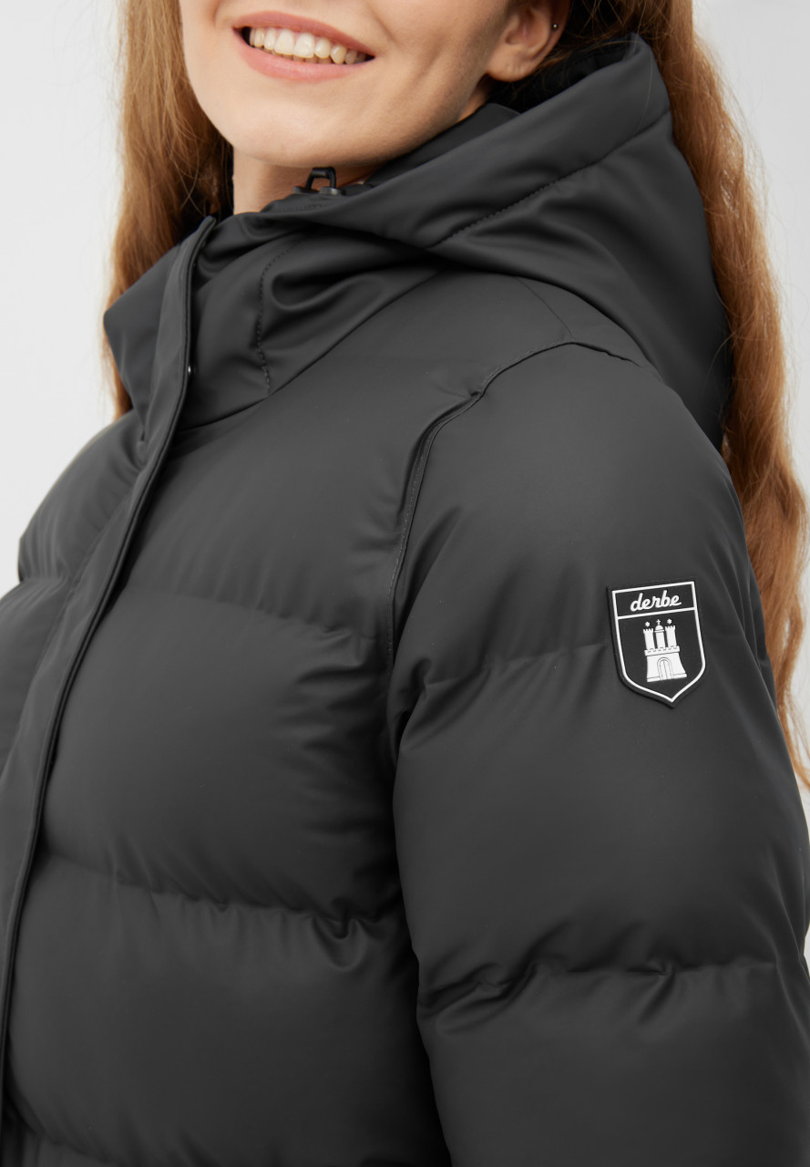 Derbe Wintermantel Interholm Damen Schwarz Puffer