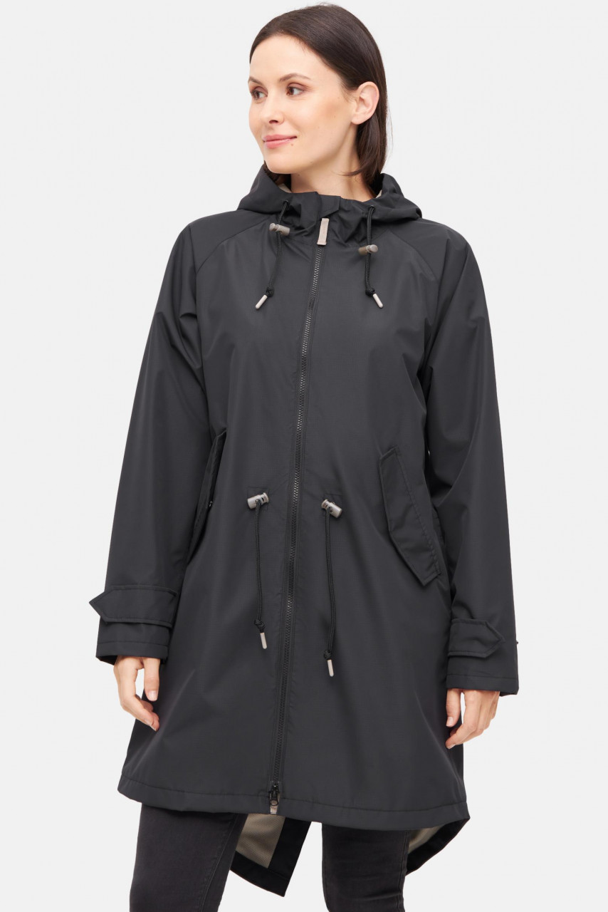 Derbe Regenjacke Ripby Damen Schwarz Ripstop