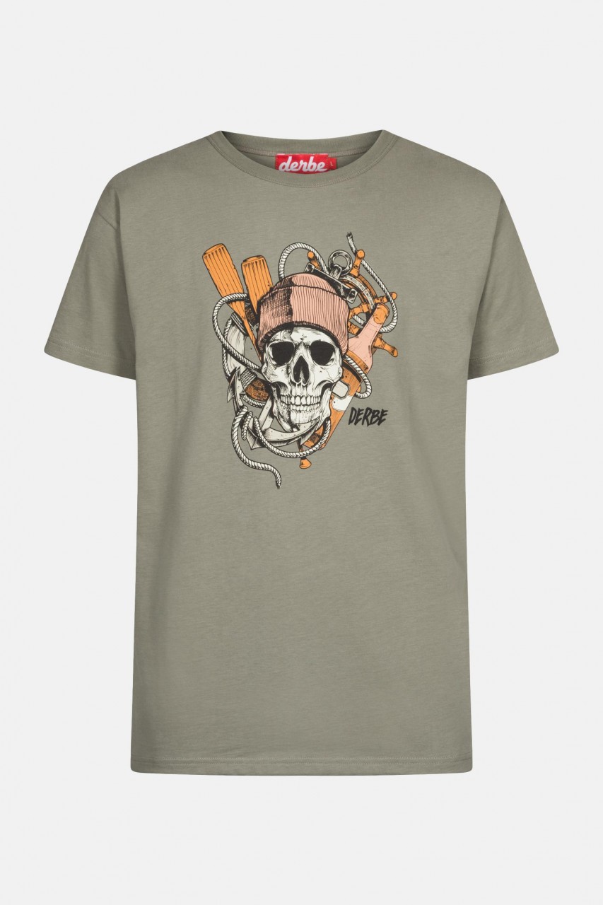 Derbe Schädel Herren T-Shirt Light Oliv