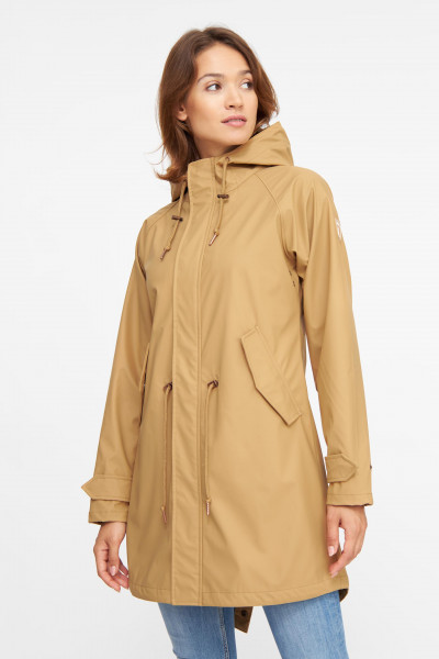 kk Derbe Traveby Friese Fisher Doe Hellbraun Damen Regenmantel Nachhaltig Derbe Traveby Friese Fisher Doe Hellbraun Damen Regenmantel Nachhaltig