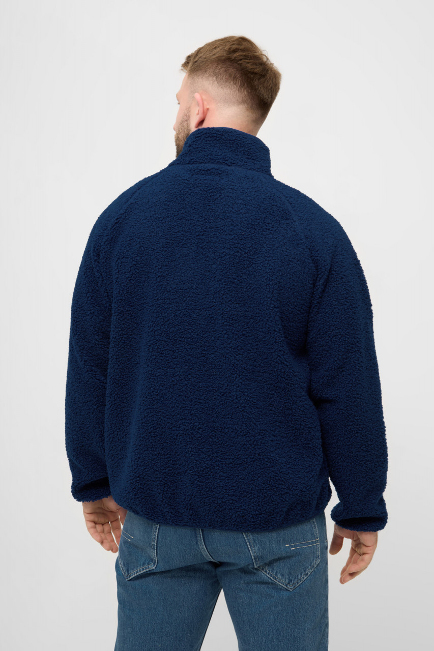 Derbe Herren Fleece Pullover Kuschelby Troyer Blau