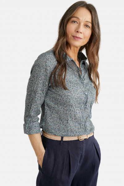kk Seasalt Cornwall Larissa Shirt Leaf Ditsy Hail Damen Bluse Hellblau Blätter Seasalt Cornwall Larissa Shirt Leaf Ditsy Hail Damen Bluse Hellblau Blätter