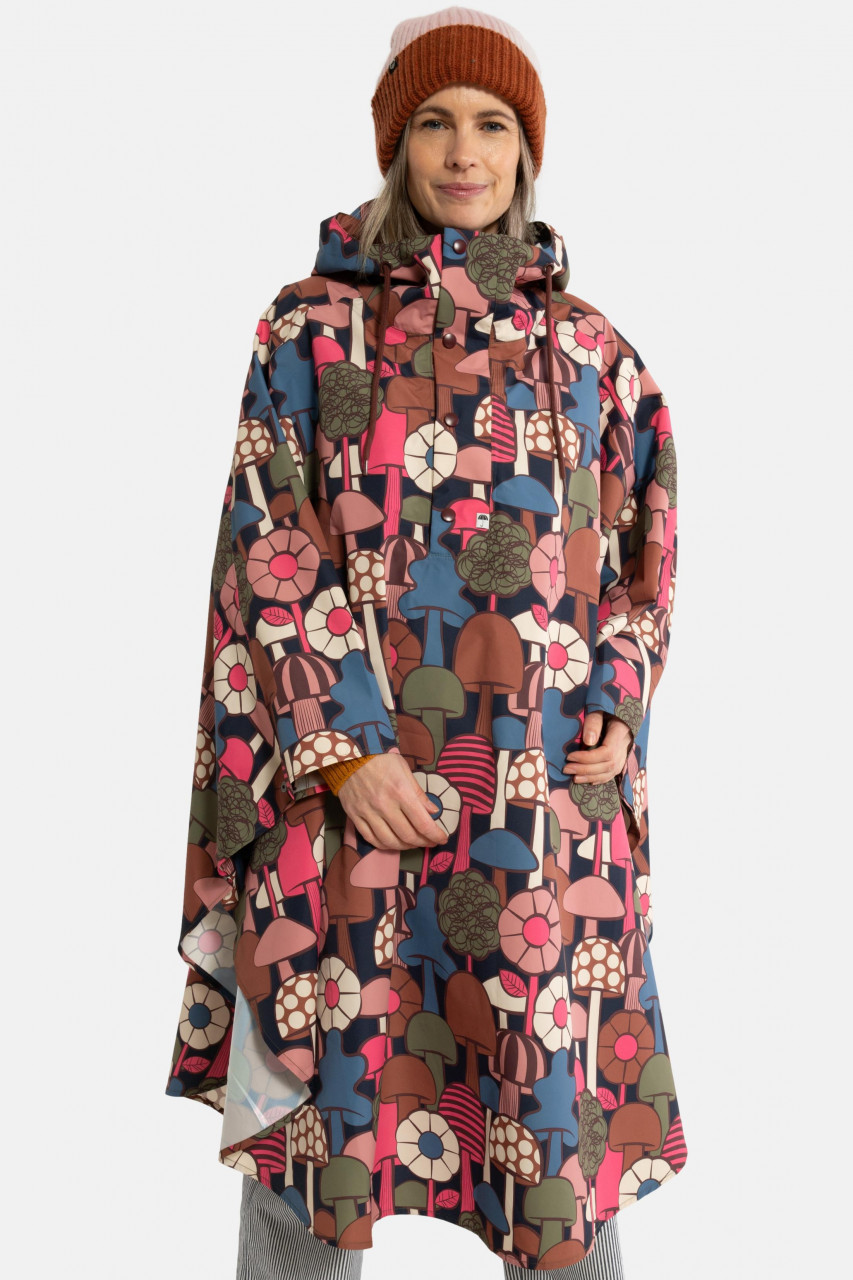 Danefae Regenponcho Danebodil Damen Blau Pink Pilze Regencape