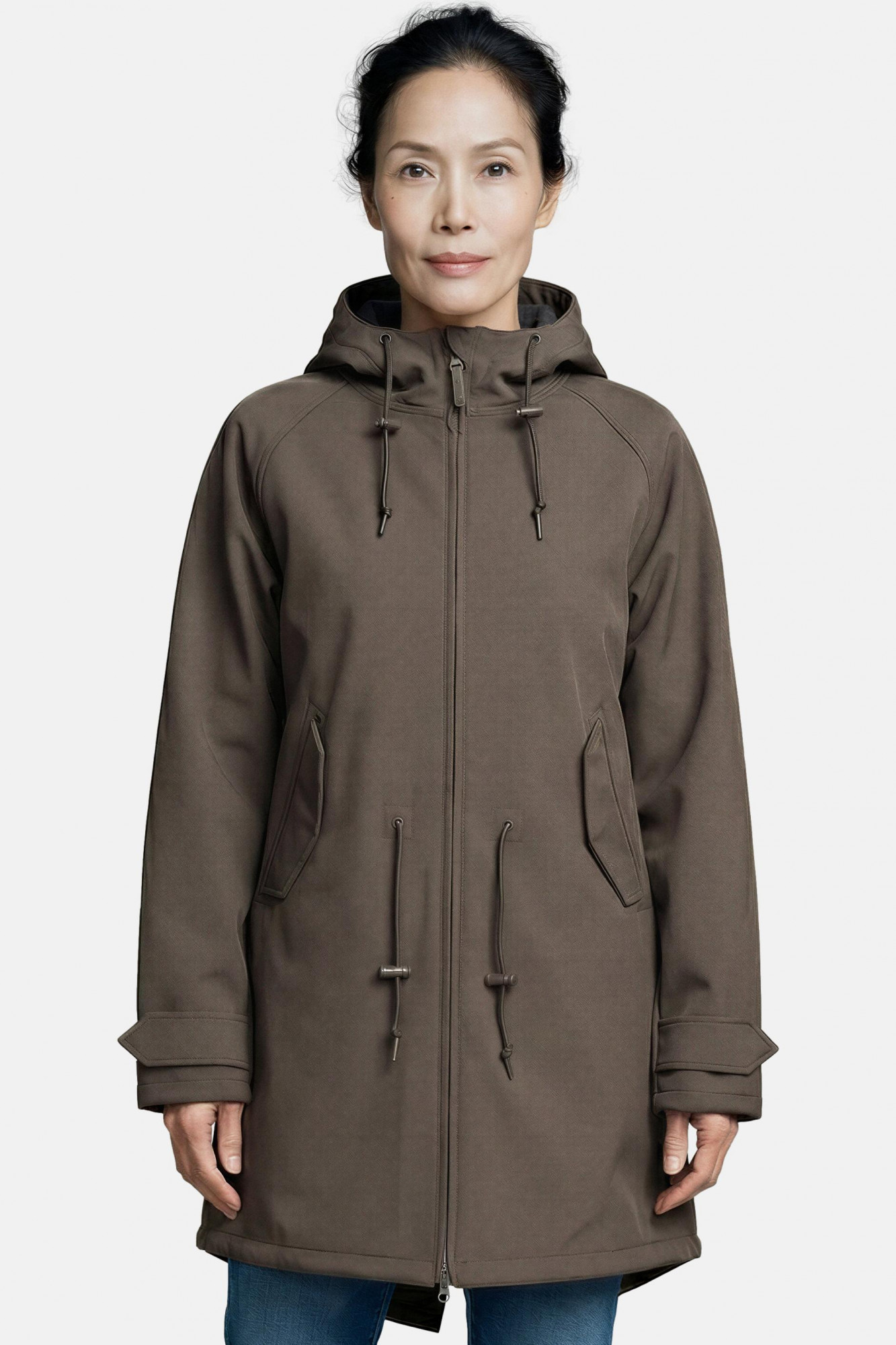 Derbe Softshelljacke Friese Island Damen Braun Übergangsjacke
