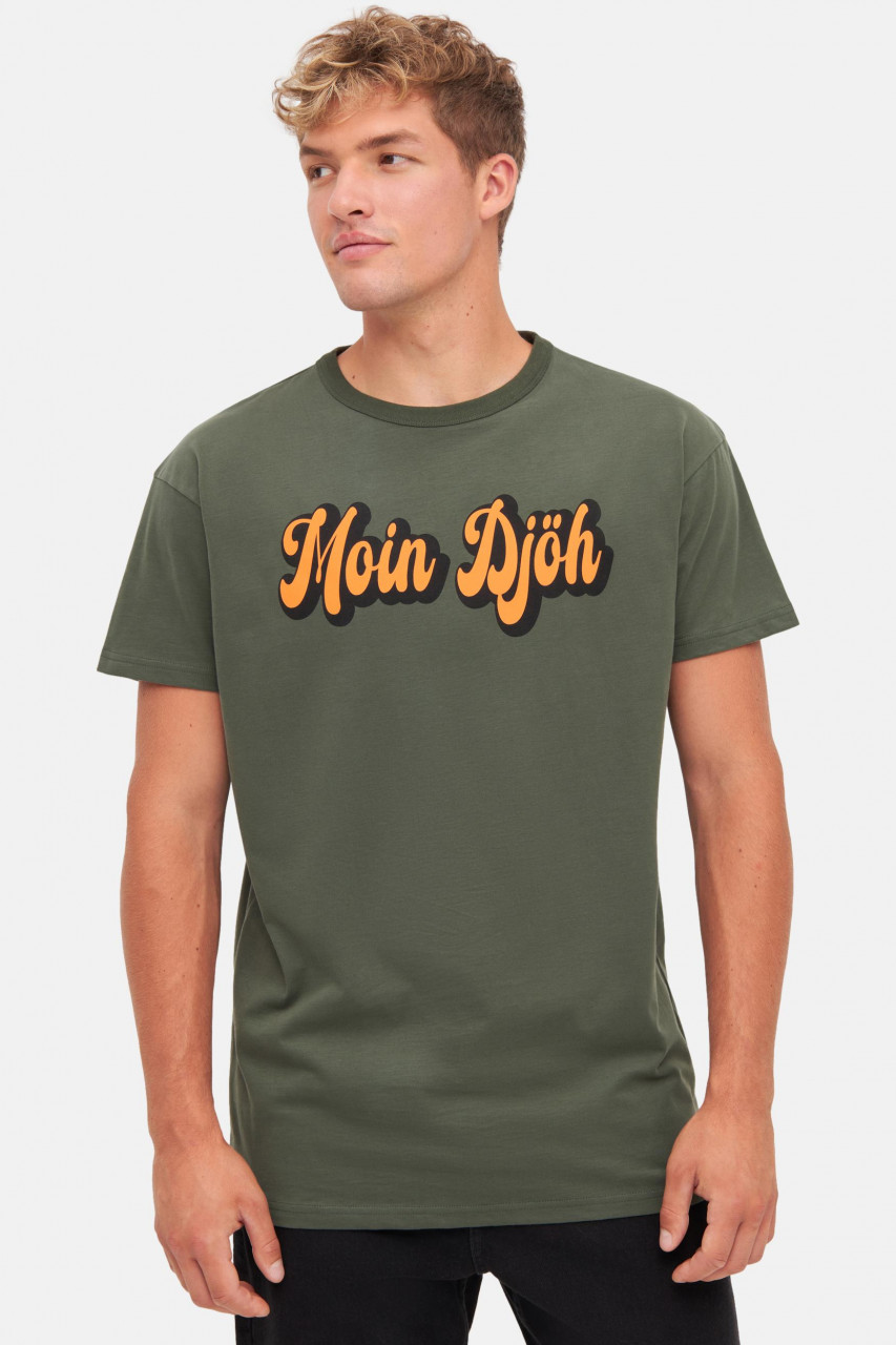 Derbe T-Shirt Moin Djöh Herren Oliv Grün