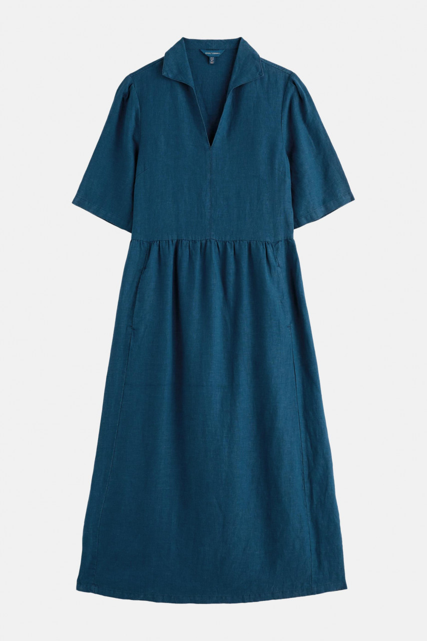 Seasalt Kleid Fen Violet Damen Blau Petrol Leinen Fischer