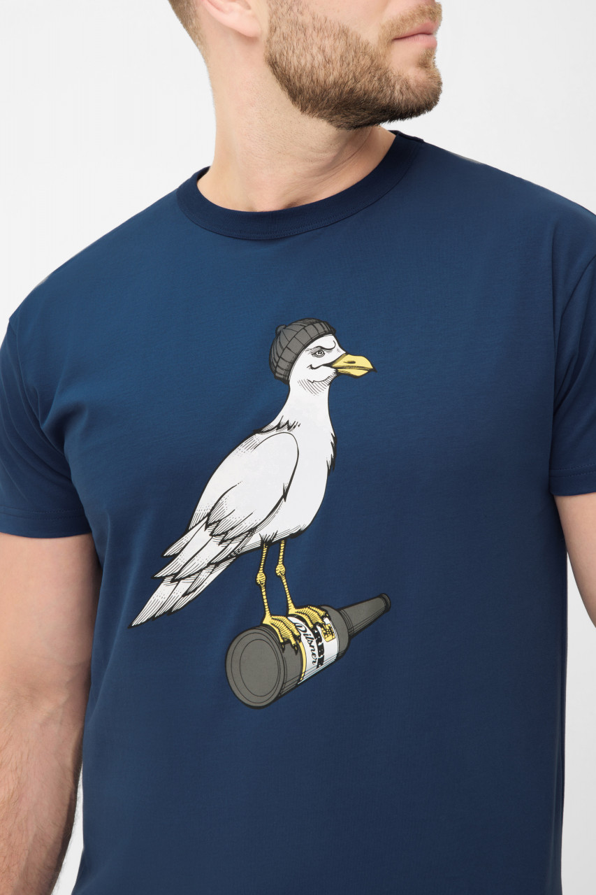 Derbe T-Shirt Sturmmöwe Herren Blau Grau GOTS Organic