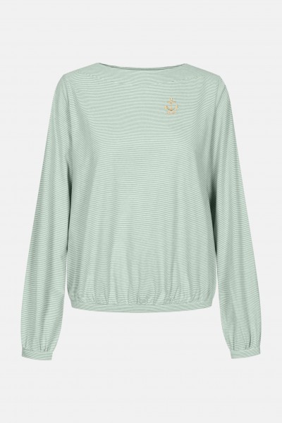 kk Derbe Golden Anchor LS Damen Langarm Shirt Lily Pad Grün Gestreift Derbe Golden Anchor LS Damen Langarm Shirt Lily Pad Grün Gestreift