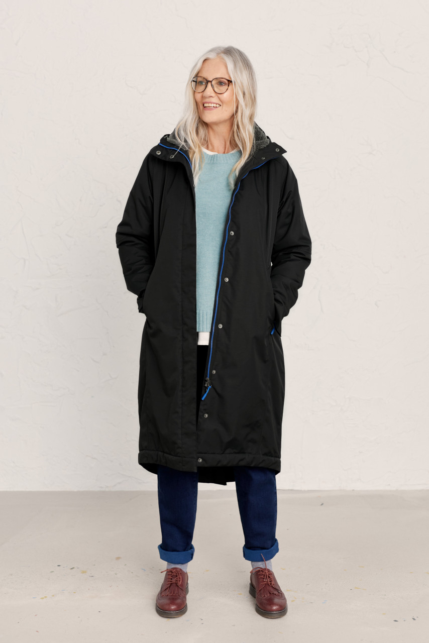 Seasalt Cornwall Janelle Coat Damen Regenmantel Black Schwarz