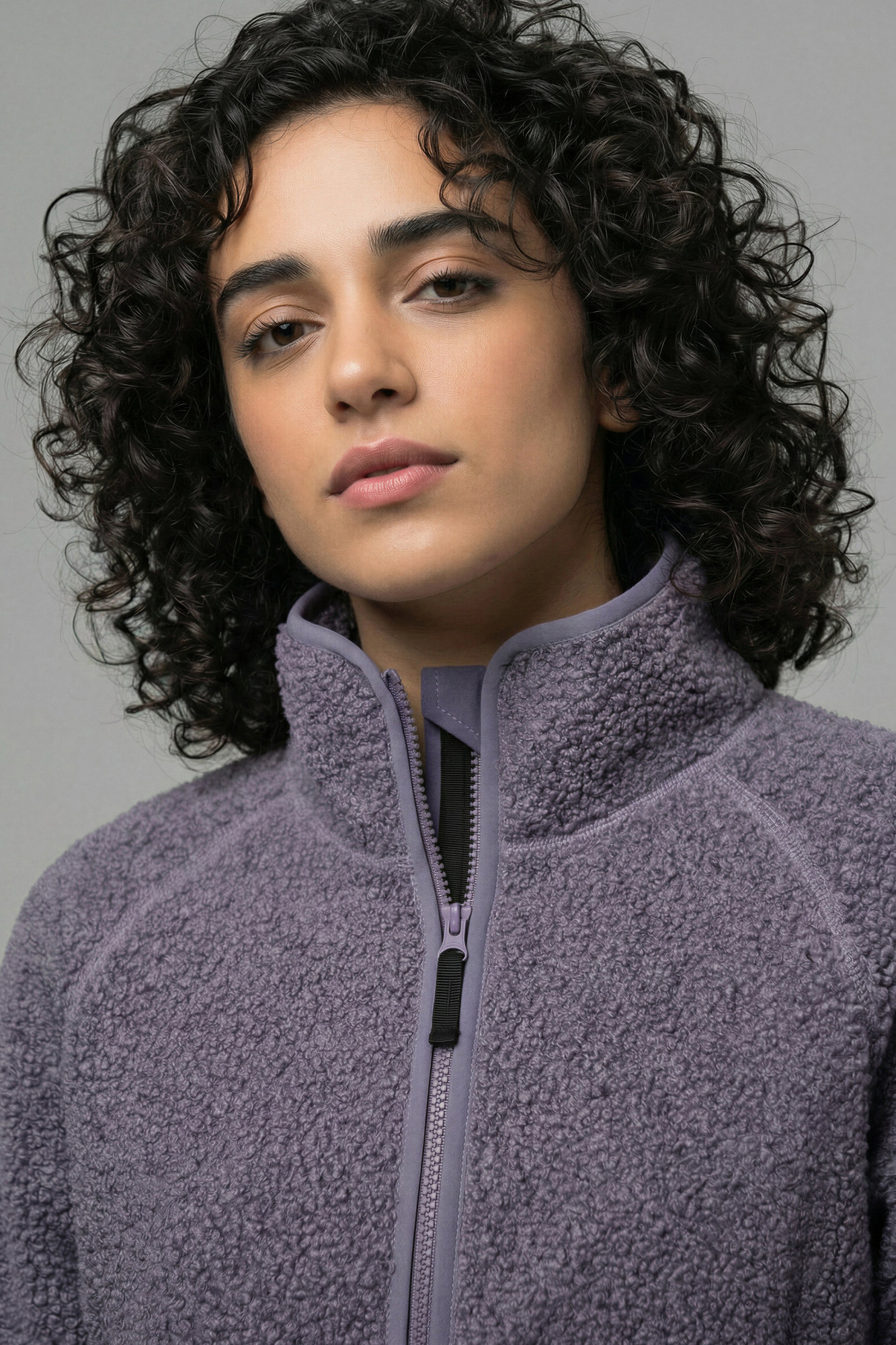 Derbe Damen Fleecejacke Kuschelby Lila Grau Teddy