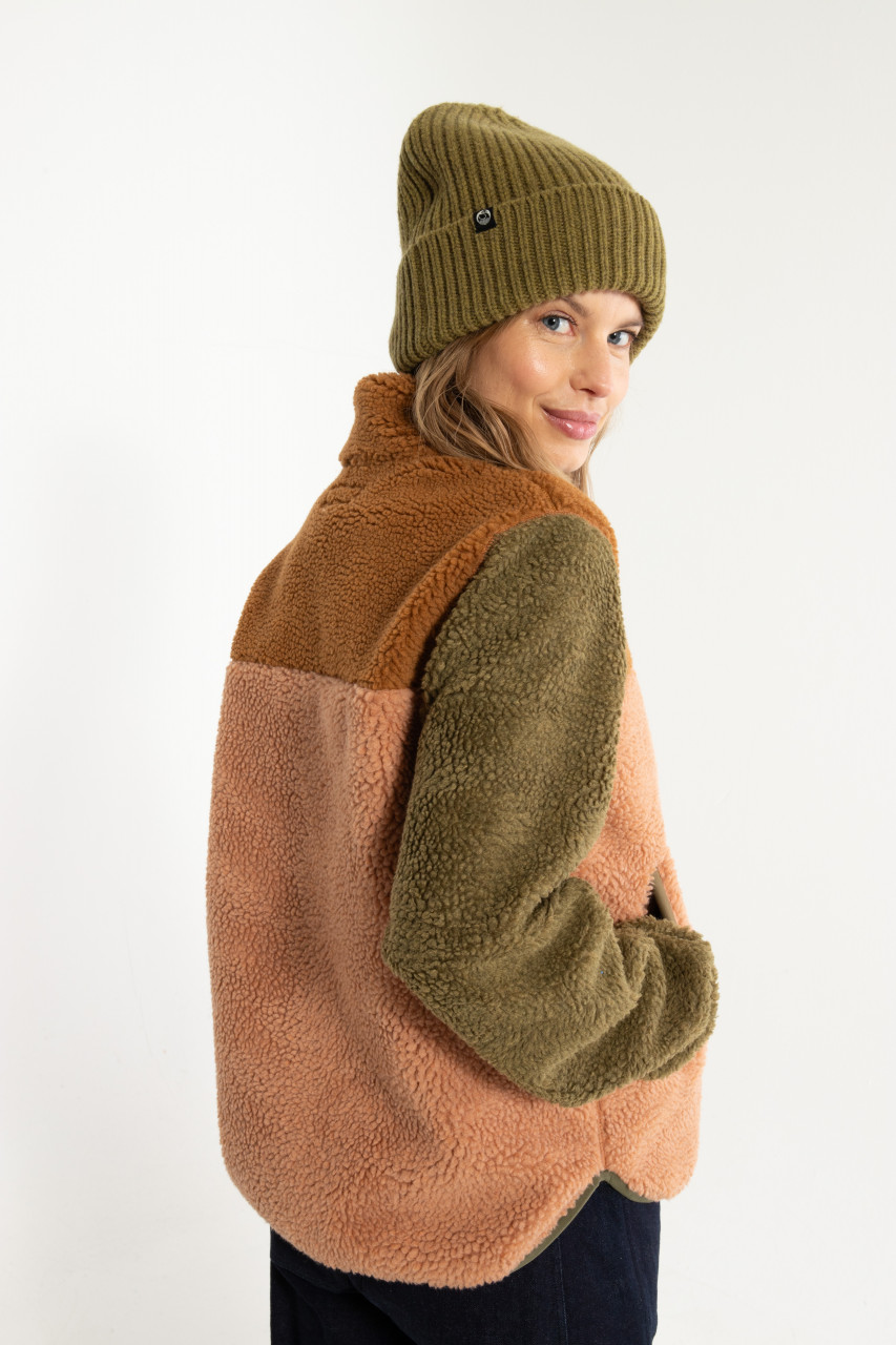 Danefae Fleecejacke Danebirk Damen Beige Braun Oliv Grün Teddy