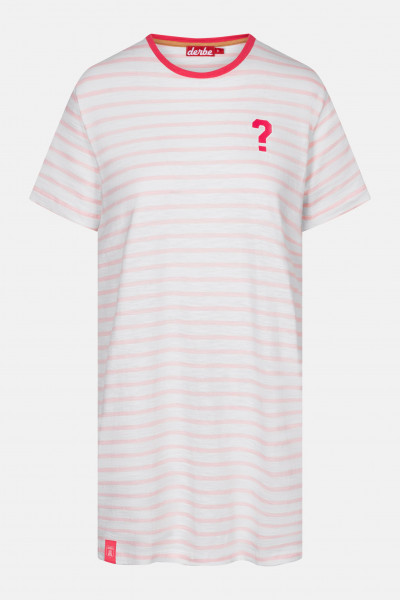 Derbe Fragezeichen Damen T-Shirt Kleid Strawberry Cream Rosa Gestreift Derbe Fragezeichen Damen T-Shirt Kleid Strawberry Cream Rosa Gestreift